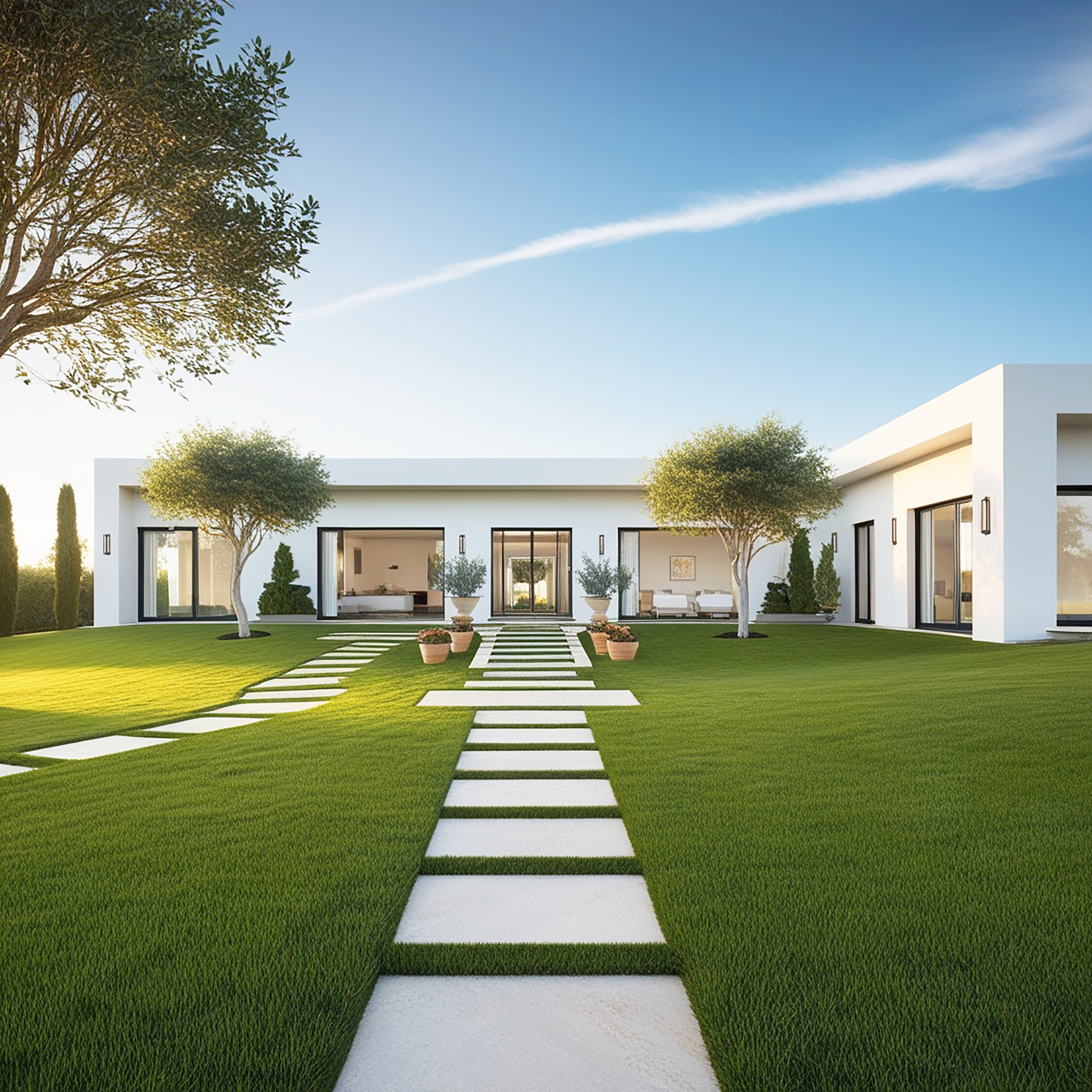 A contemporary sleek and luxurious modern house